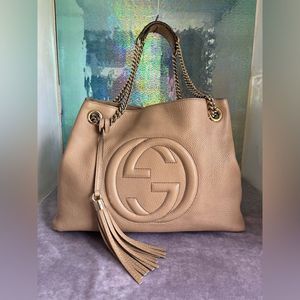 Gucci Soho Tassel Chain Shoulder Bag Leather s28